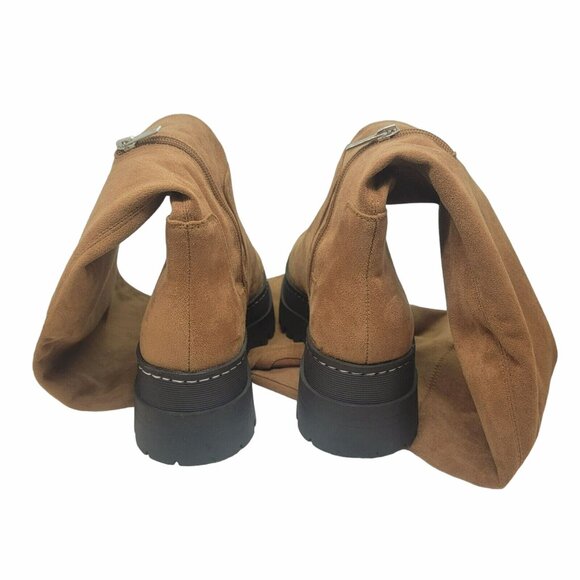 ❤️Marc Fisher LTD Over the Knee Faux Suede Boots Lug Sole Platform Western 8.5 - Picture 11 of 13